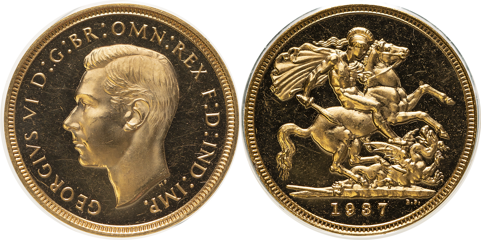 Lot 55: 1937 Gold Sovereign Proof Box (AGW=0.2355 oz.)