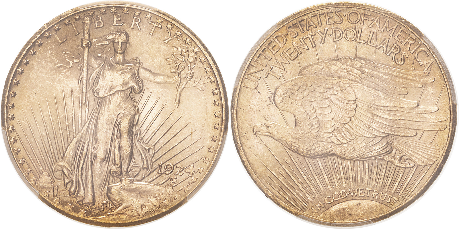 Lot 134: United States 1924 Gold 20 Dollars Saint-Gaudens; Double Eagle PCGS MS65 #38822340 (AGW=0.9674 oz.)