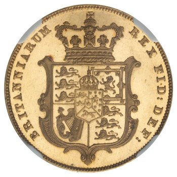 United Kingdom, George IV, 1825 Plain Edge Pattern Proof Sovereign