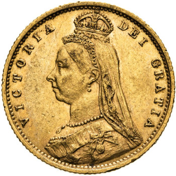 United Kingdom, Victoria, 1891 Half-Sovereign, JEB, Low Shield